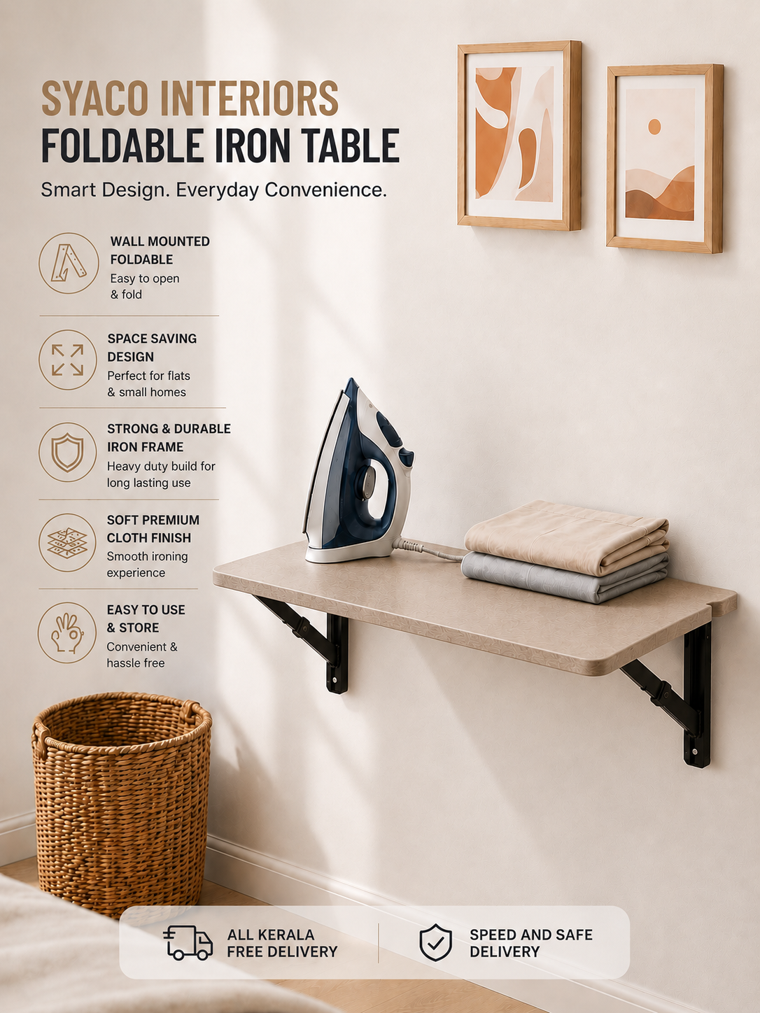 SYACO Wall Mounted Ironing Board (Big &amp; Small)